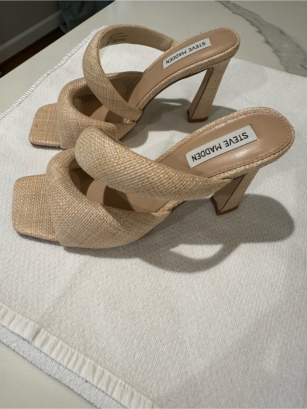 Raffia Beige Woven High Heel Sandal - Picture 4 of 4